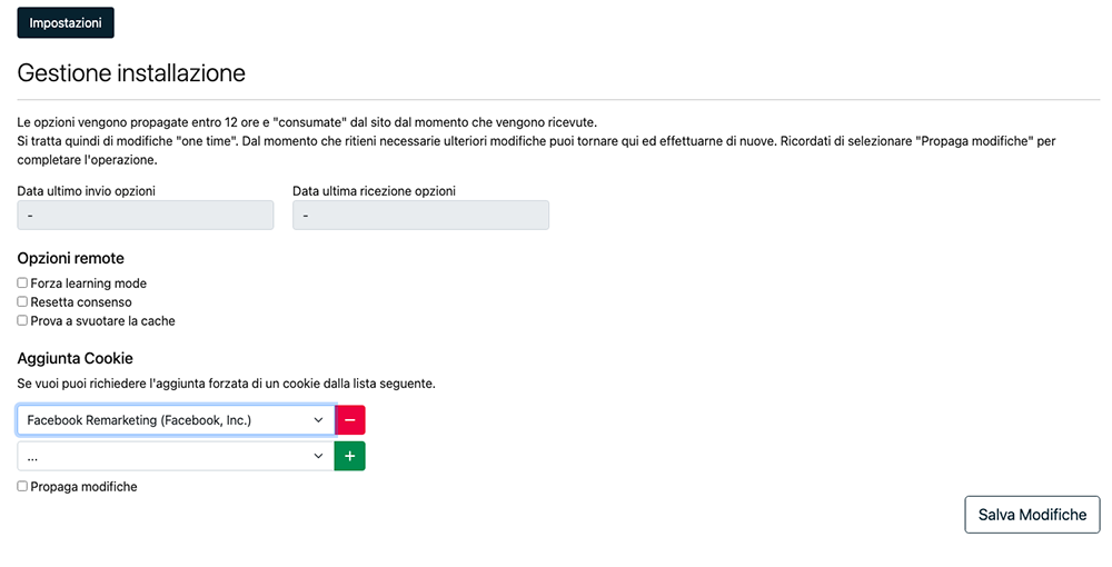 area privata - opzioni di gestione installazione